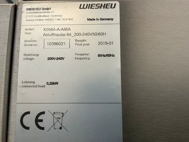 2019 wiesheu euromat 64l bakkerijoven combinatie - afbeelding 9 van  11