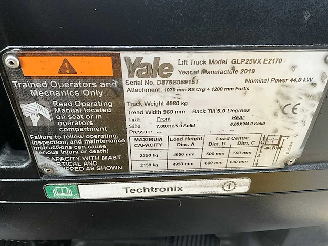 2019 yale glp25vx vorkheftruck - afbeelding 6 van  14