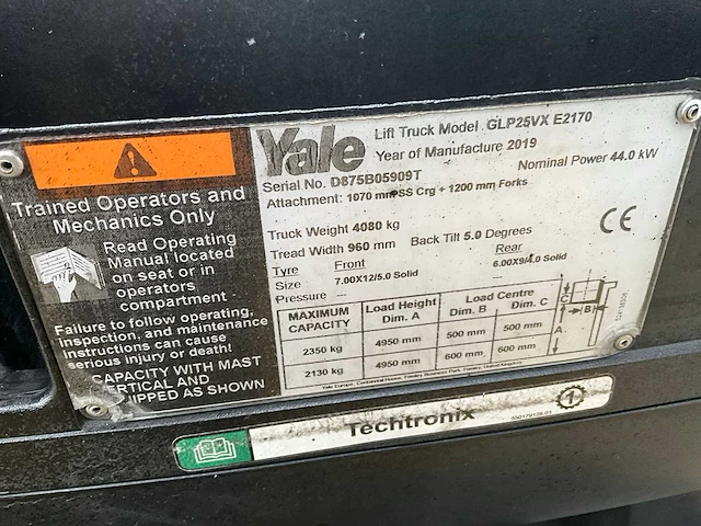 2019 yale glp25vx vorkheftruck - afbeelding 5 van  13