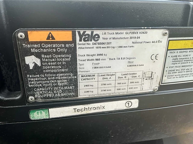 2019 yale glp25vxv vorkheftruck - afbeelding 3 van  11