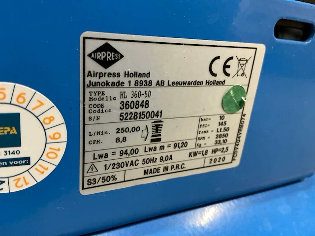 2020 airpress hl 360-50 luchtcompressor - afbeelding 6 van  6