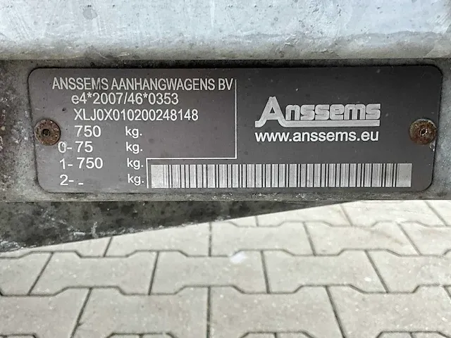 2020 anssems bsx 750.251 aanhangwagen - afbeelding 5 van  13