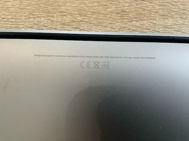 2020 apple macbook pro 13" a2338 laptop - afbeelding 7 van  7