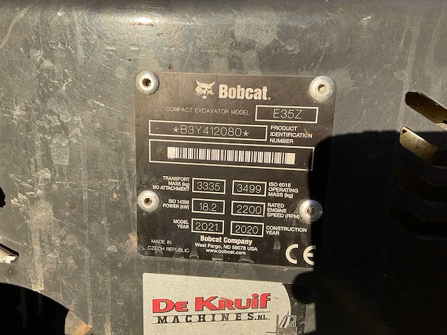 2020 bobcat e35z rupsgraafmachine - afbeelding 7 van  19