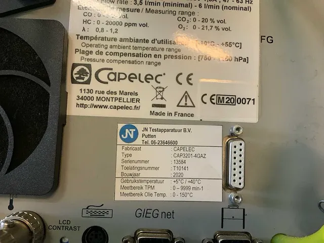 2020 capalec cap 3201 gas tester - afbeelding 4 van  4