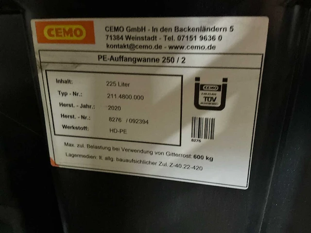 2020 cemo 211.4800.000 lekbak (3x) - afbeelding 5 van  5