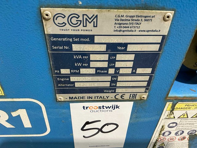 2020 cgm v20kh stroomgenerator - afbeelding 7 van  8