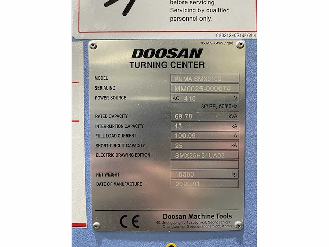 2020 doosan smx 3100 cnc draaibank - afbeelding 45 van  45