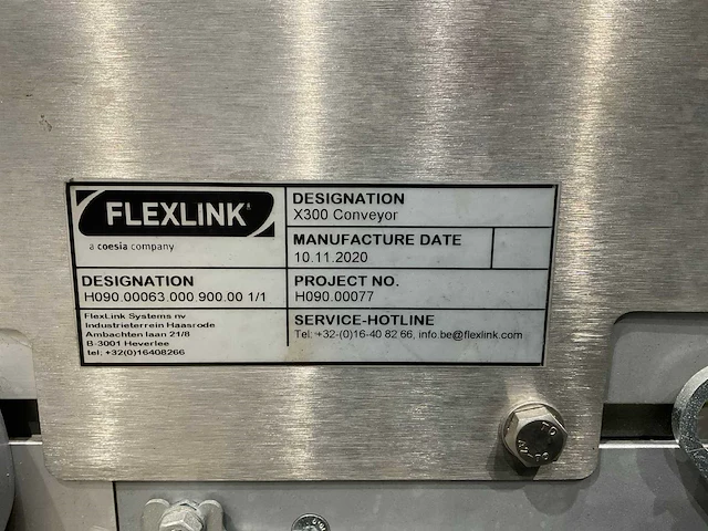 2020 flexlink x300 conveyor transportband 90 graden - afbeelding 3 van  11