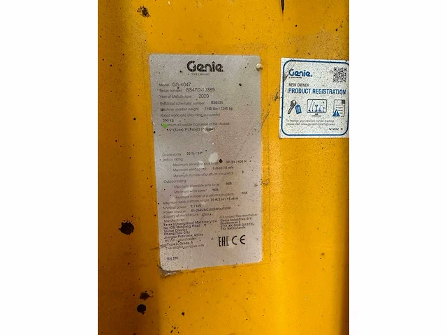 2020 genie gs - 4047 hoogwerker - afbeelding 8 van  8