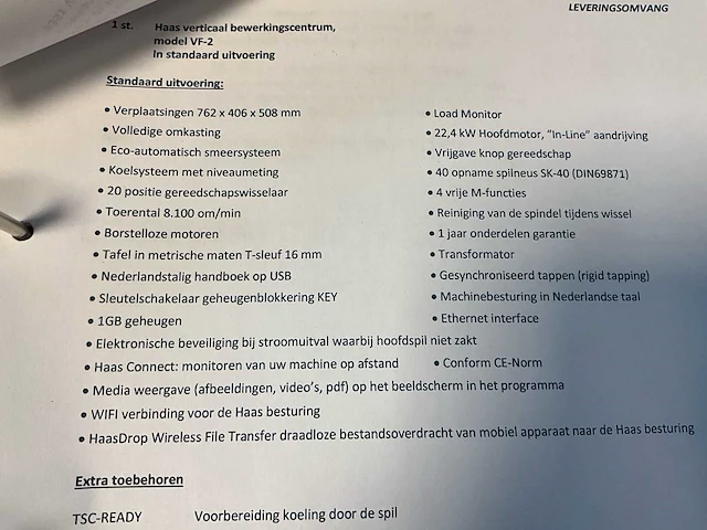 2020 haas vf-2 cnc verticaal bewerkingscentrum - afbeelding 42 van  47