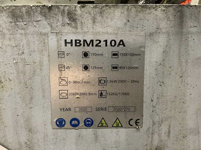 2020 hbm 210a bandzaagmachine - afbeelding 6 van  6