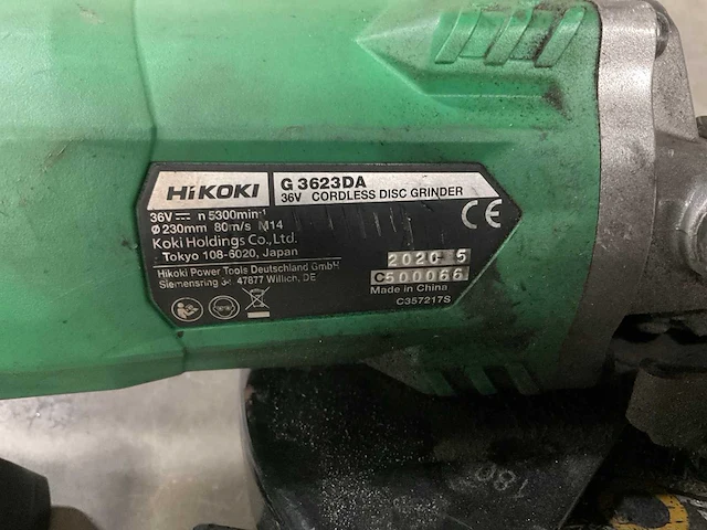2020 hikoki g3623da haakse slijpmachine & ds18dbsl schroefboormachine - afbeelding 3 van  5