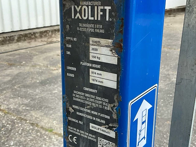 2020 ixolift x400ws masthoogwerker - afbeelding 9 van  9