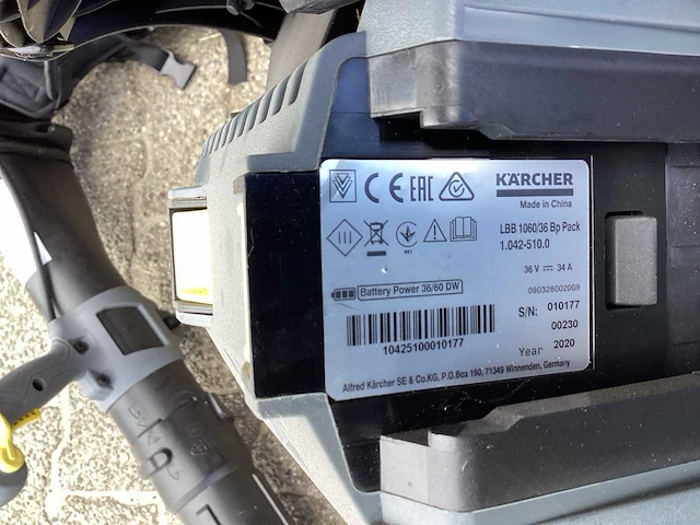 2020 kärcher professional lbb 1060/36 bladblazer - afbeelding 5 van  7