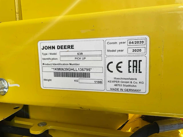 2020 kemper 639 premium gras pick-up - afbeelding 9 van  9