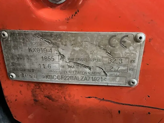 2020 kubota - kx019-4 - minigraafmachine - afbeelding 33 van  40