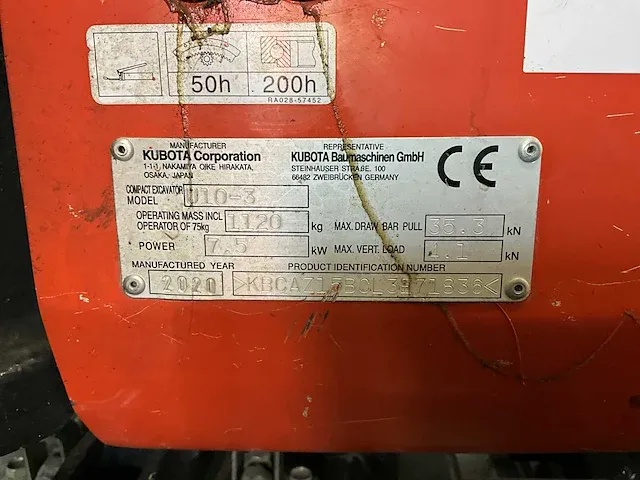 2020 kubota - u10-3 ergo control - minigraafmachine - afbeelding 35 van  41