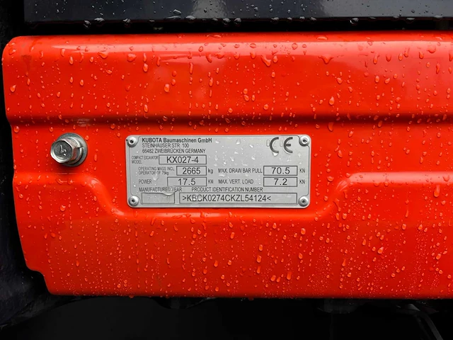 2020 kubota kx027 -4 minigraafmachine - afbeelding 3 van  26
