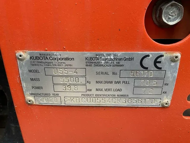 2020 kubota u55-4 midigraafmachine - afbeelding 28 van  36