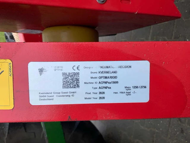 2020 kverneland optima rigid hd-ii e-drive precisiezaaimachine - afbeelding 19 van  31
