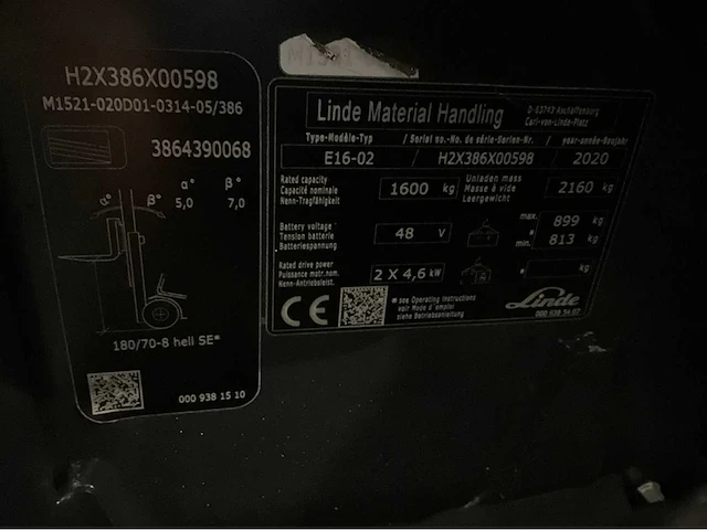 2020 linde e16-02 lepelversteller vorkheftruck - afbeelding 15 van  22