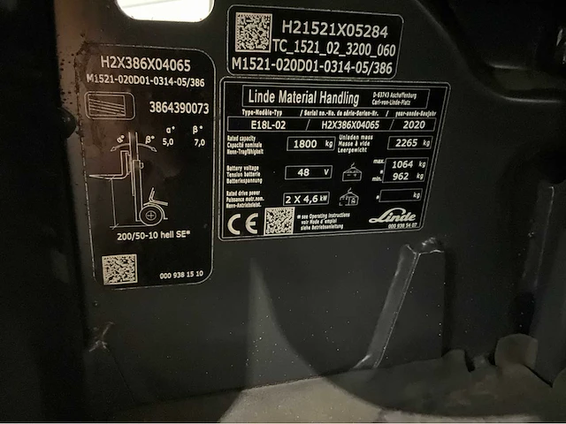 2020 linde e18l-02 1800kg bomvolle vorkheftruck - afbeelding 16 van  23