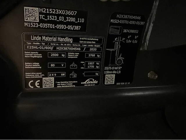 2020 linde e25hl-01/600 lepelversteller bomvolle vorkheftruck - afbeelding 25 van  31