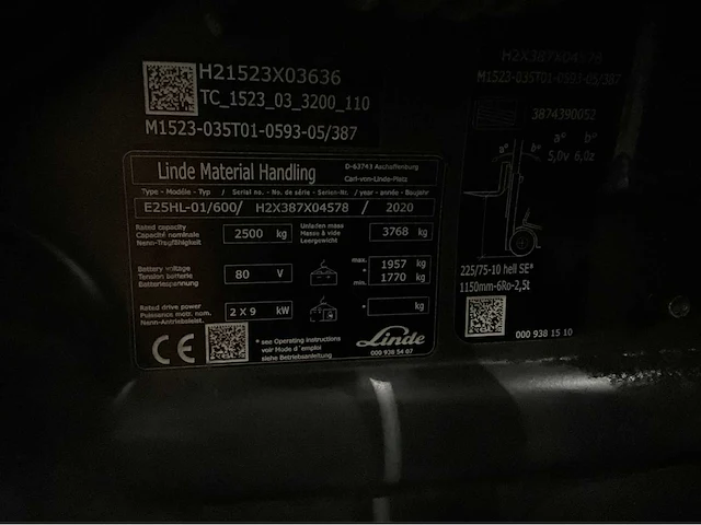 2020 linde e25hl-01/600 lepelversteller bomvolle vorkheftruck - afbeelding 28 van  34