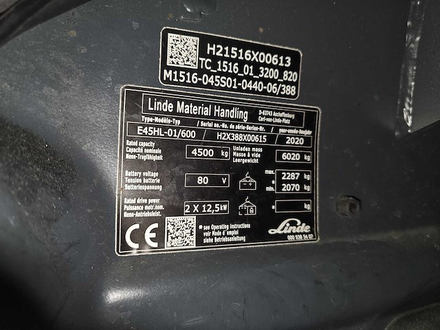 2020 linde e45hl-01/600 4500kg multi-vorkversteller met klem vorkheftruck - afbeelding 20 van  27