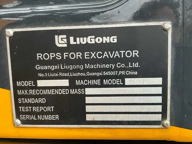 2020 liugong clg 930e, stage 4 rupsgraafmachine - afbeelding 26 van  35
