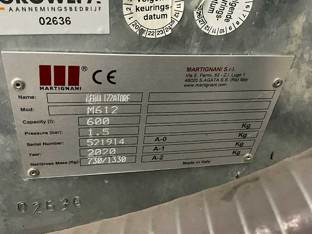 2020 martignani phantom m612 proccessie rups bestrijdingsspuit - afbeelding 11 van  19