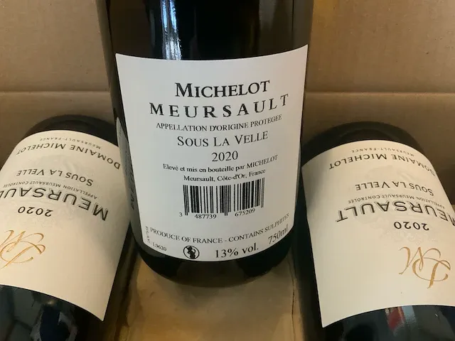 2020 michelot mersault bourgogne sous la velle witte wijn (6x) - afbeelding 2 van  4