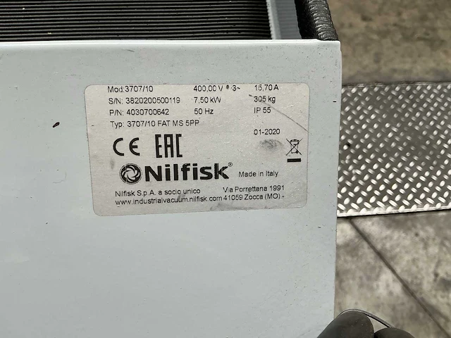 2020 nilfisk 3707/10 industriële stofzuiger - afbeelding 13 van  20