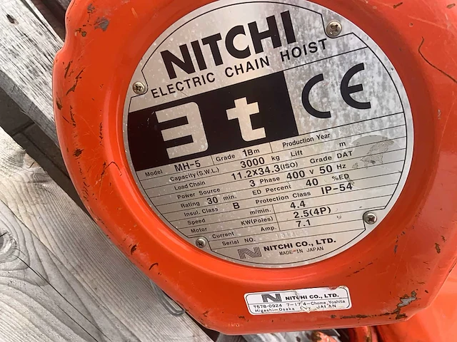 2020 nitchi mh5 kettingtakel - afbeelding 4 van  4