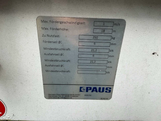 2020 paus forderwinde materiaallift - afbeelding 5 van  18