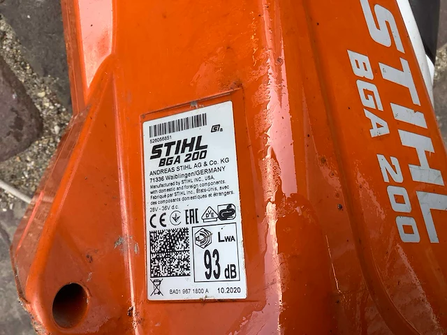 2020 stihl bga200 bladblazer - afbeelding 4 van  4