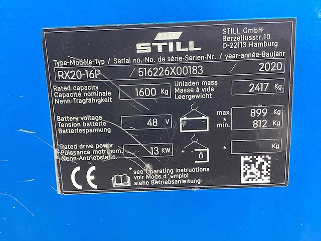 2020 still rx20-16p vorkheftruck - afbeelding 12 van  12