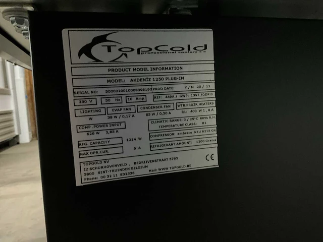 2020 topcold akdeniz 1250 plug-in koelvitrine - afbeelding 7 van  8