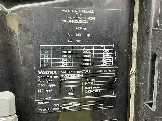 2020 valtra a84f2h-4 vierwielaangedreven landbouwtractor - afbeelding 55 van  59