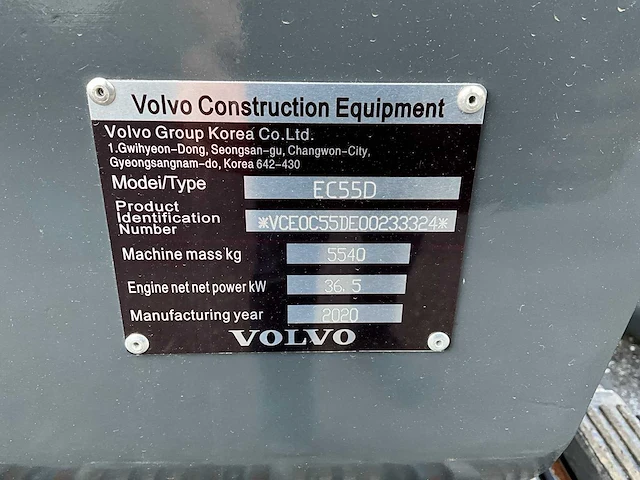2020 volvo ed55d midigraafmachine - afbeelding 29 van  29