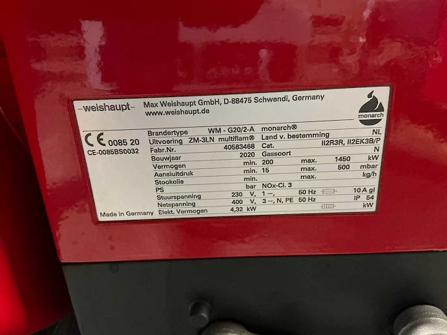 2020 weishaupt g20/2a gasbrander - afbeelding 8 van  8