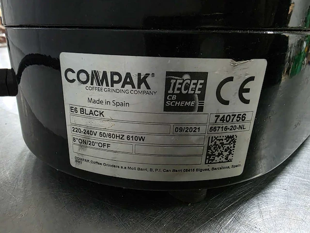 2021 - compack - e6 black - koffiemolen - afbeelding 5 van  6