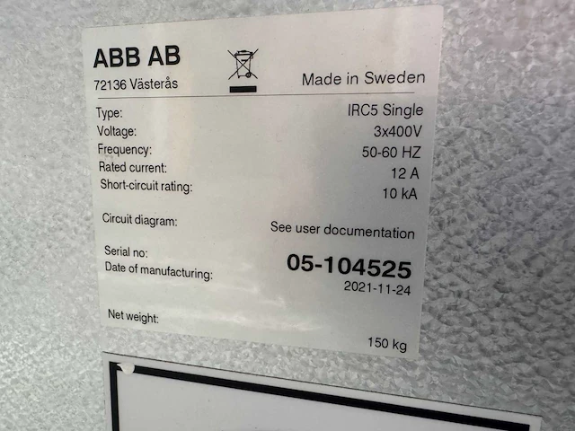 2021 abb irc5 single verpakkingsrobot - afbeelding 30 van  37