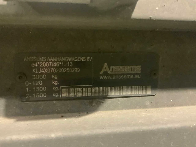 2021 anssems asx-3000 aanhangwagen 57-wx-jh - afbeelding 13 van  20