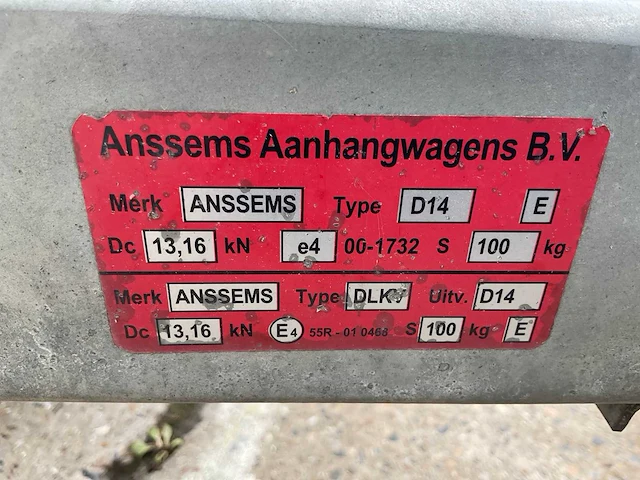 2021 anssems dlkv d14 aanhangwagen - afbeelding 3 van  14