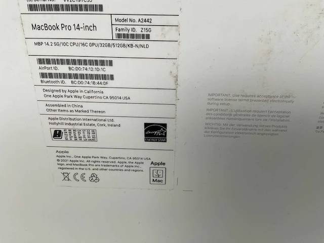2021 apple a2442 macbook pro - afbeelding 3 van  12