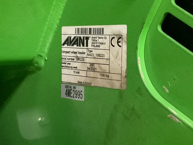 2021 avant 423 wiellader - afbeelding 15 van  22