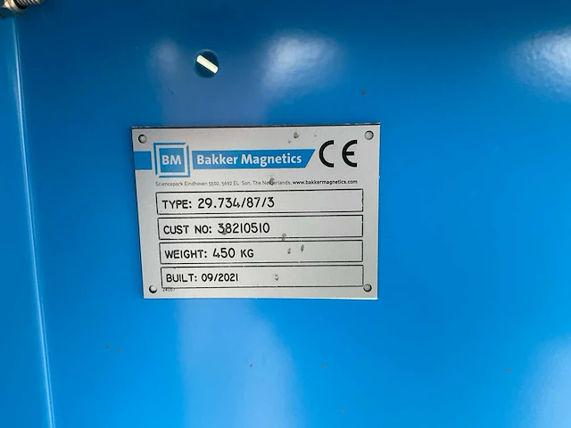 2021 bakker magnetics eddy current non-ferro scheider (c. a1-26184) - afbeelding 14 van  19