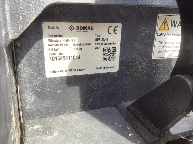 2021 bomag bpr 35/42 trilplaat - afbeelding 6 van  6
